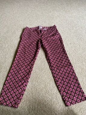 Old Navy Pink Patterned Cropped Pants